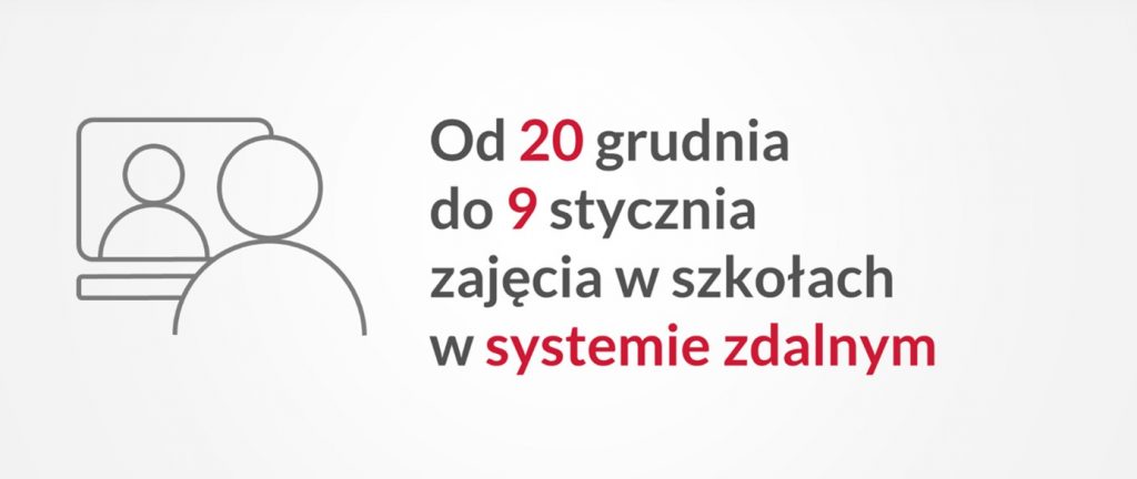 Od 20 grudnia do 9 stycznia zajęcia w szkołach w systemie zdalnym.