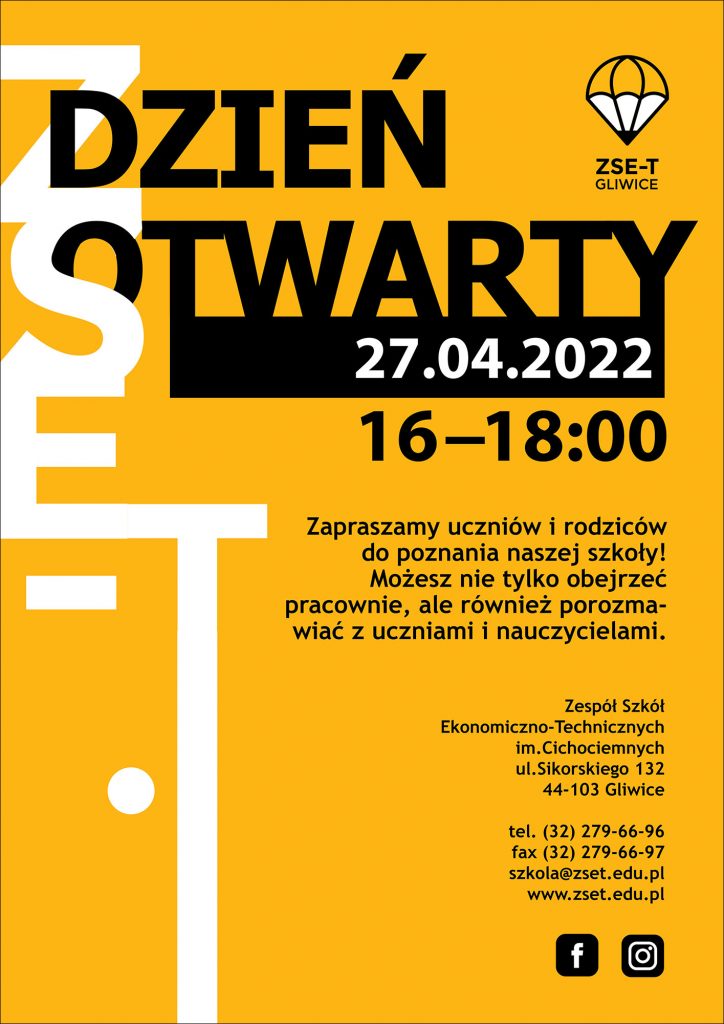 Dzień otwarty w szkole, który odbędzie się 27.04 w godzinach od 16.00-18.00. Zapraszamy rodziców z dziećmi.