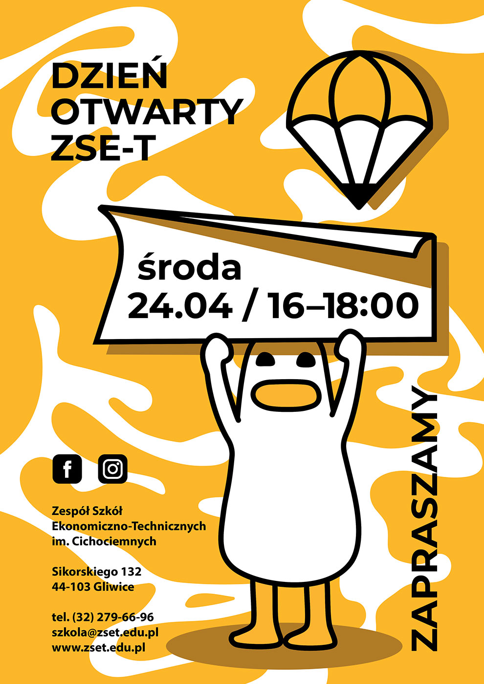 informacja o dniu otwarym szkoły w dniu 24.04.2024 w godz. 16.00-18.00