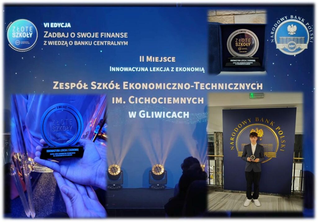 infoormacja o zjęciu przez ZSET II miejsca w programie Złotych Szkół